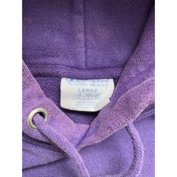 Rare Vintage Y2K Champion Reverse Weave Purple Hoodie Streetwear Sports Faded - Picture 14 of 14